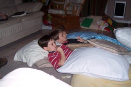 The pillow forts turned into cozy spots for watching TV