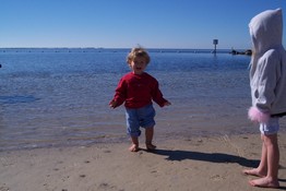 Cutie Pie Ryan - that water's COLD!