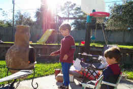 Alex had a little trouble differentiating between a roasted marshmallow and a torch!