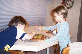 By the time they were done, you could hardly see there was a cookie under all the sprinkles!