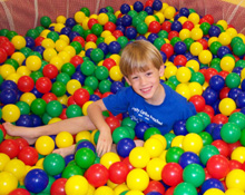 He's almost too big for the ball pit