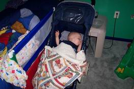 Mom walked Andrew to sleep for his nap.  I'm not sure which one of them was more content.