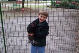 Alex proved to be quite good at catching the chickens