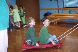 Riding the "sled"