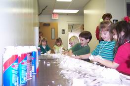 Playing in shaving cream snow!