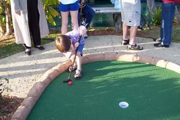 Lining up his shot - ain't he cute?
