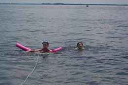 The current was quite strong so we held onto a rope to stay close to the boat