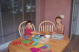 Desperate summer craft project - we were making book marks