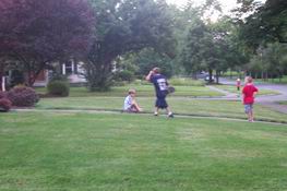 Alex tempting fate on a skateboard!