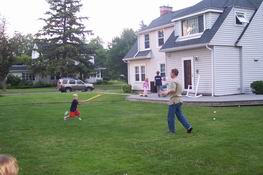 Preston and Jay practicing for the World Series