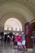 Inside Union Station - the kids were blowing the "quackers" they got on the tour