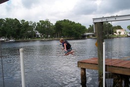 Cameron taking the big leap  (6 months ago he wouldn't even go underwater!)