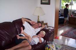 Uncle Mark cuddling with Chase