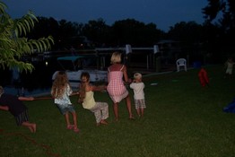 Stacey got in on the tug-of-war