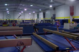 Patch doing a cartwheel on the beam!