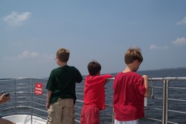 Anthony, Patch and Alex looking for dolphin