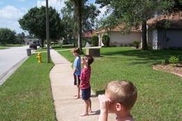 Watching the shuttle go up in our front yard