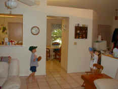 Alex and Patch playing baseball