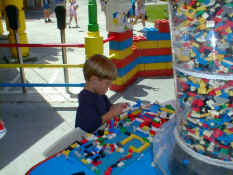 Alex building his car at Lego Land