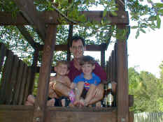 Mark, Alex and Patch in Jacob's tree fort