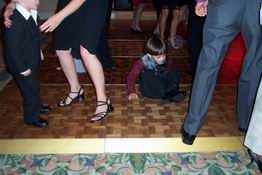 Patrick was break dancing - spinning around on his bottom!