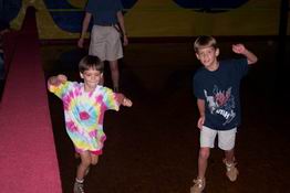 A rare moment where both kids were upright!