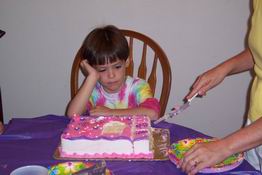 Patiently waiting for a piece of cake