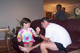 A heated arm wrestling match!