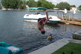 Daddy trying to be a kid again (at least he didn't break any bones this time!)