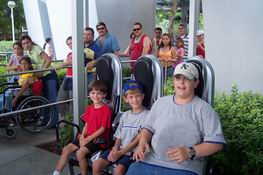 Checking out the test seats before the ride
