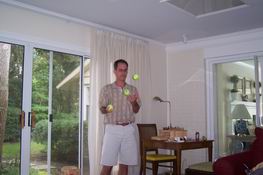 Mark provided entertainment while we waited to go to the dinner