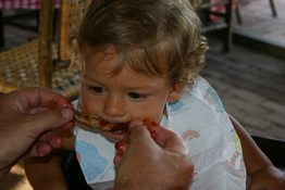 Ryan testing out the ribs