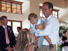 Heather making Ryan laugh - what a happy kid!