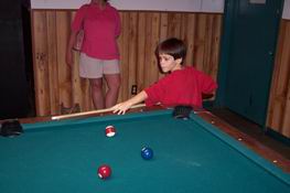 Patch trying to adjust to the BIG pool table