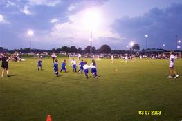 Alex's kicking the ball
