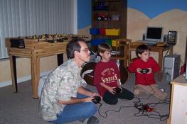 Like father, like son - look at Patrick and Mark getting into the xBox game!