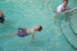 Patch floating on his back