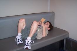 Patrick took the word "lounge" in the lounge car seriously