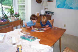 They actually worked TOGETHER and practically did the entire puzzle themselves (it's a 60-piece puzzle)