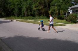Keep up, Daddy!