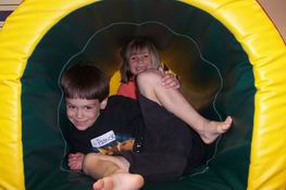 Patch and one of his favorite classmates at the birthday party