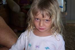 Julia's "angry face."  Too cute!