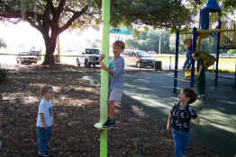 Alex on the "bouncy pole"