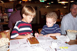 Alex was helping Nathan with the word search