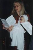 During the service.  Isn't she precious?