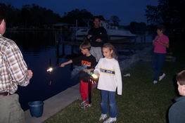 Alex and Heather with sparklers