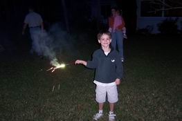Patch showing off his sparkler