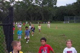 This was towards the end of the 30 minutes. Alex was running full-tilt! (He's in the dark blue shirt)