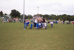 After each game the parents make a tunnel for the players to run though