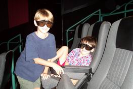 Looking snazzy in 3D glasses